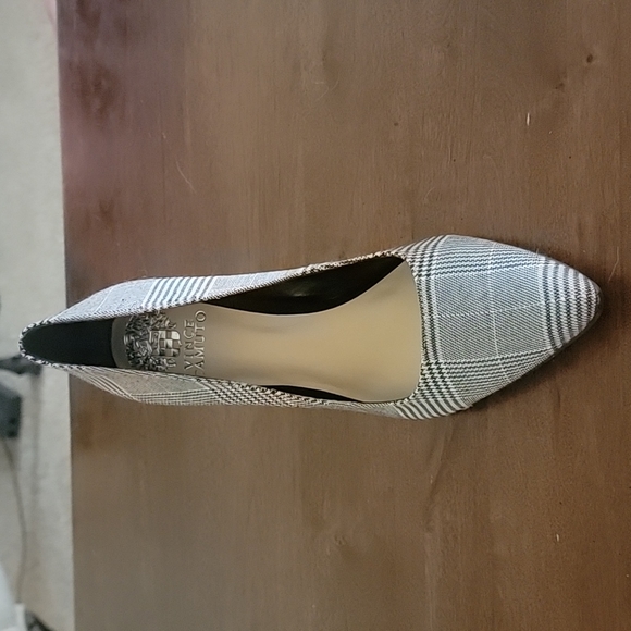 Vince Camuto Black and White Plaid Heels - Picture 2 of 5